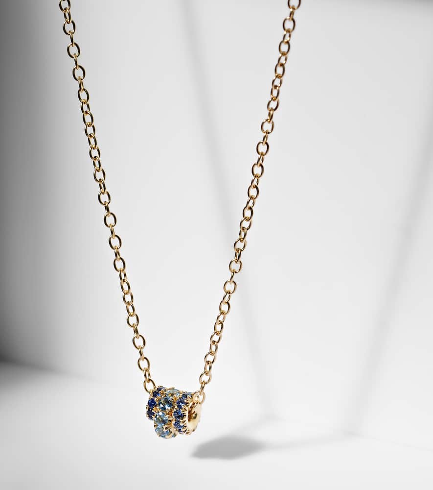 Vesta 18kt gold necklace with sapphires and aquamarine