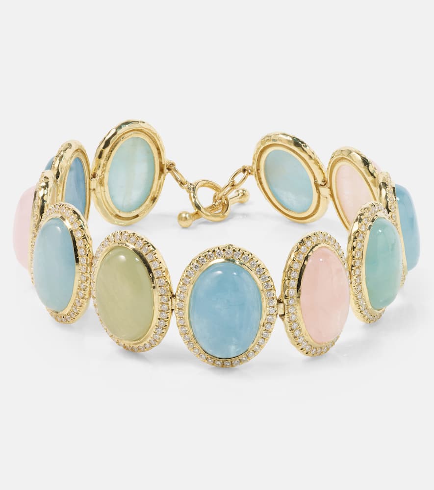 Front Street 18kt gold bracelet with beryls and diamonds