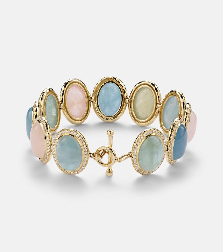 Front Street 18kt gold bracelet with beryls and diamonds