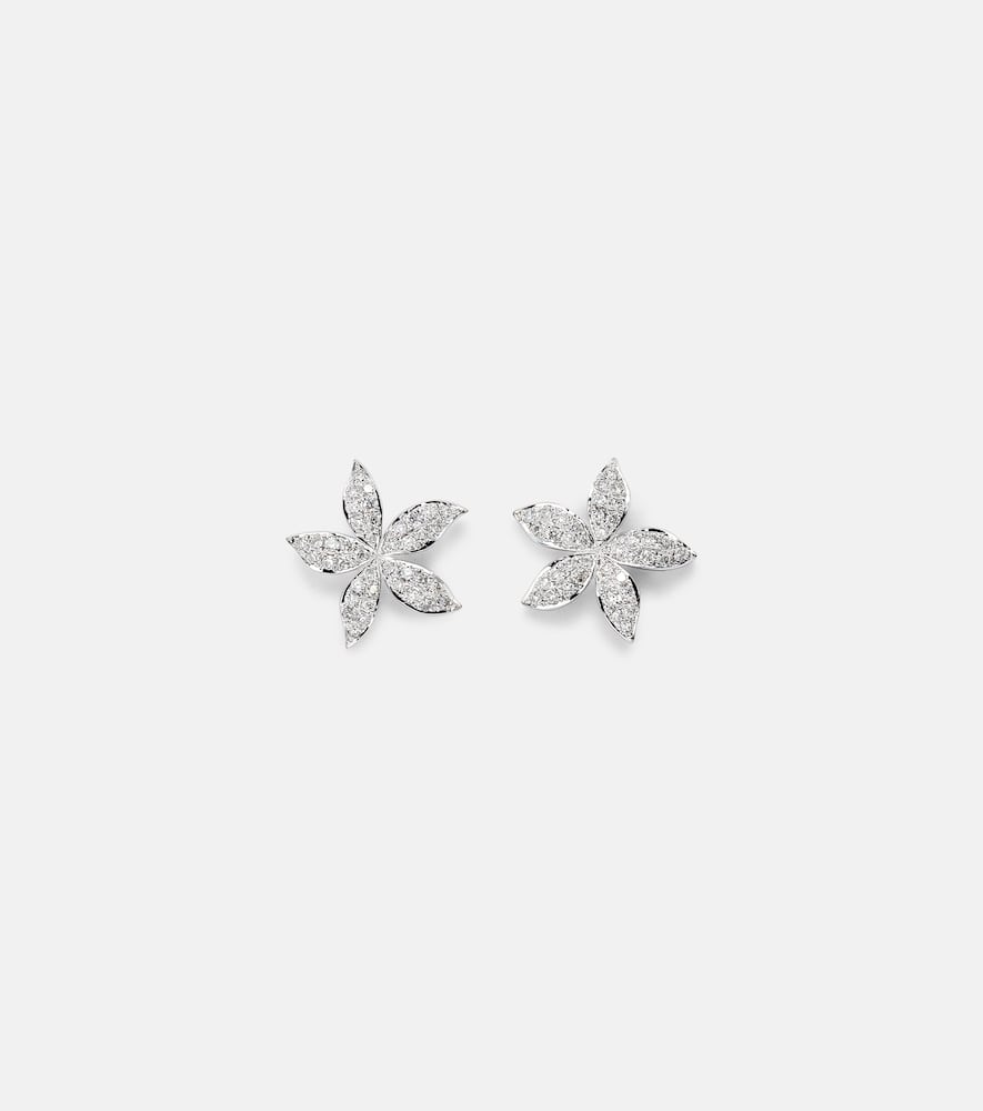Lavender 18kt white gold earrings with diamonds