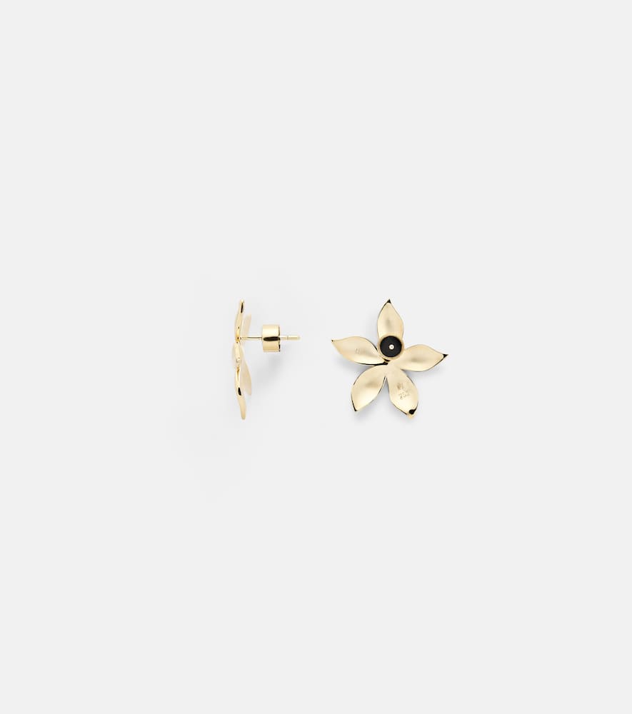 Waterfall Flower 18kt gold earrings with diamonds