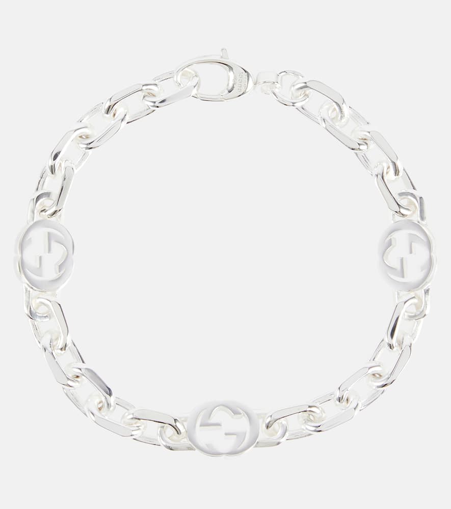 Interlocking G sterling silver bracelet