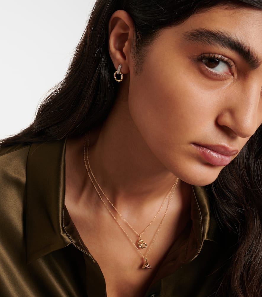 Horsebit 14kt gold earrings with diamonds