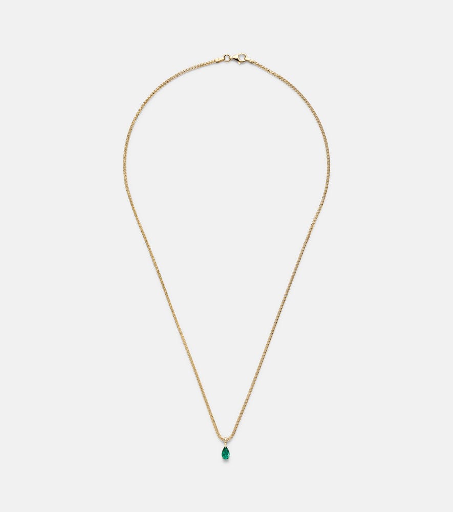 18kt gold pendant necklace with emerald