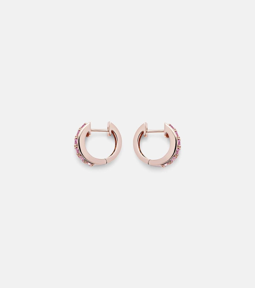 Lola 18kt rose gold hoop earrings with diamonds and sapphires