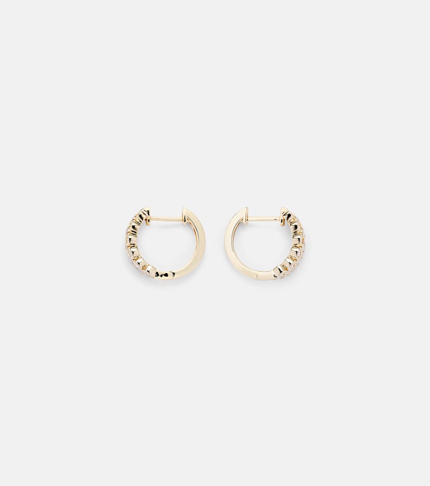 3 Row 18kt gold hoop earrings with diamonds