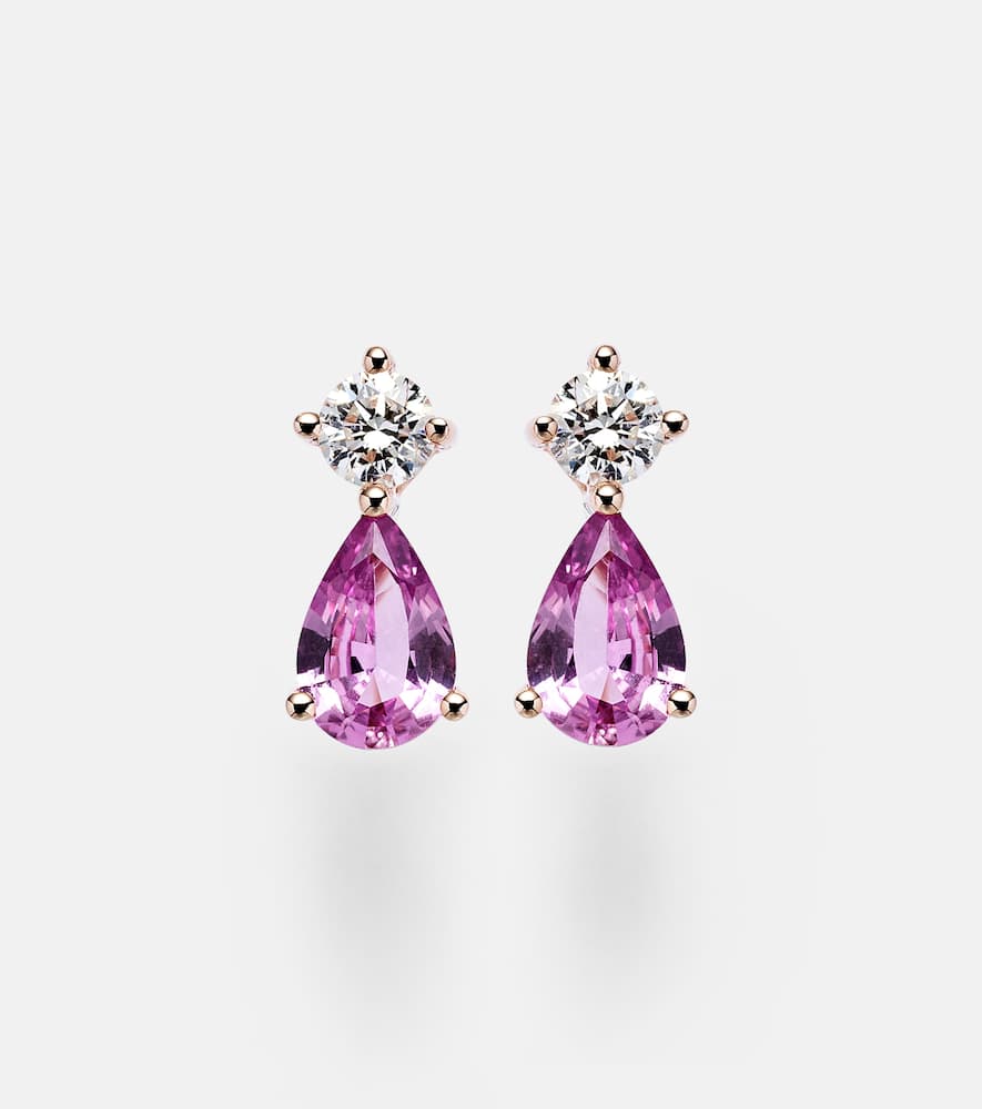 18kt rose gold earrings with sapphires and diamonds