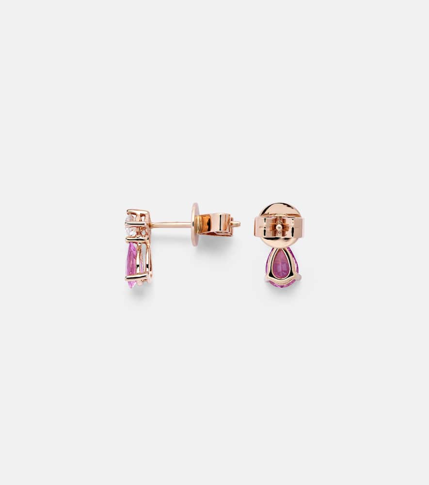 18kt rose gold earrings with sapphires and diamonds