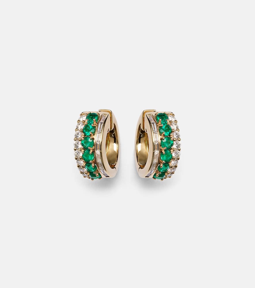 Lola 18kt gold earrings with emeralds and diamonds