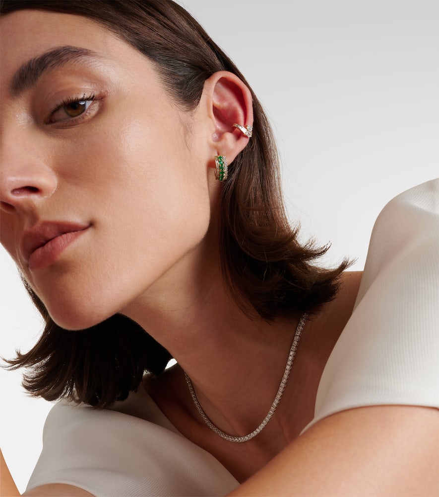 Lola 18kt gold earrings with emeralds and diamonds