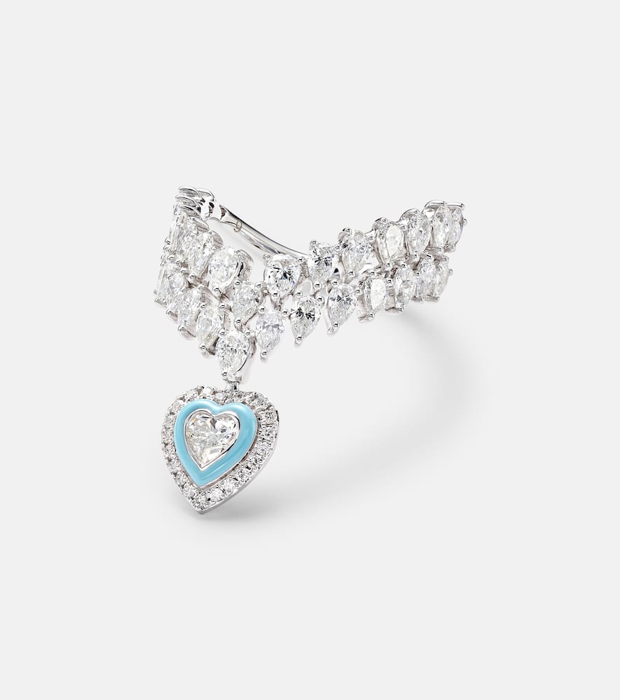 Heart Of The Ocean 18kt white gold ring with diamonds