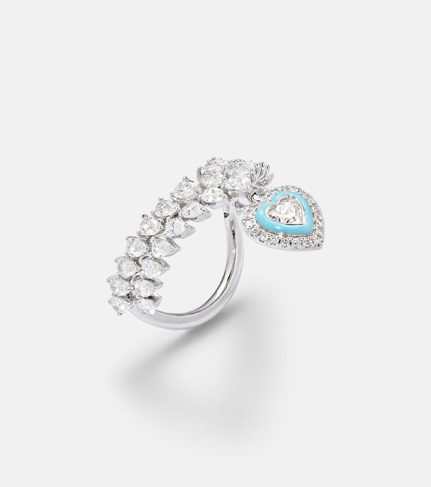 Heart Of The Ocean 18kt white gold ring with diamonds