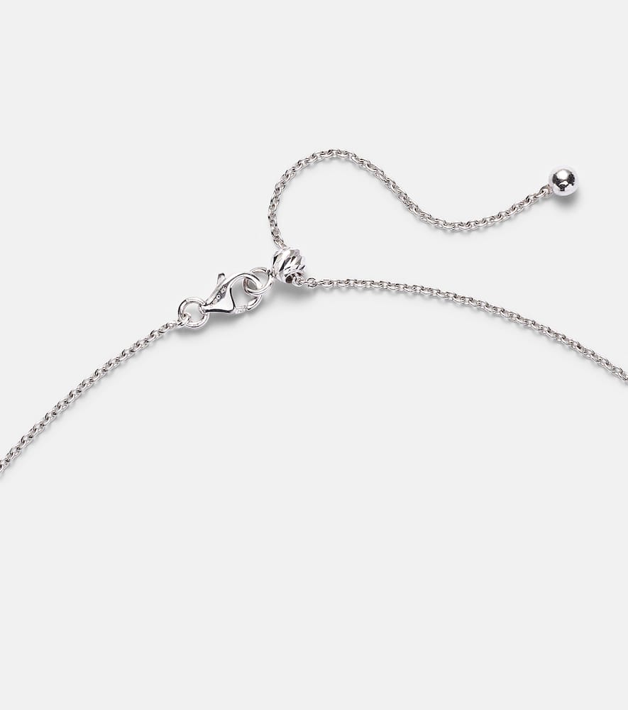 18kt white gold and enamel choker with emeralds