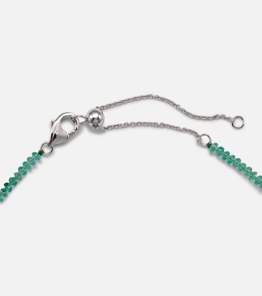 18kt gold necklace with emerald and diamonds