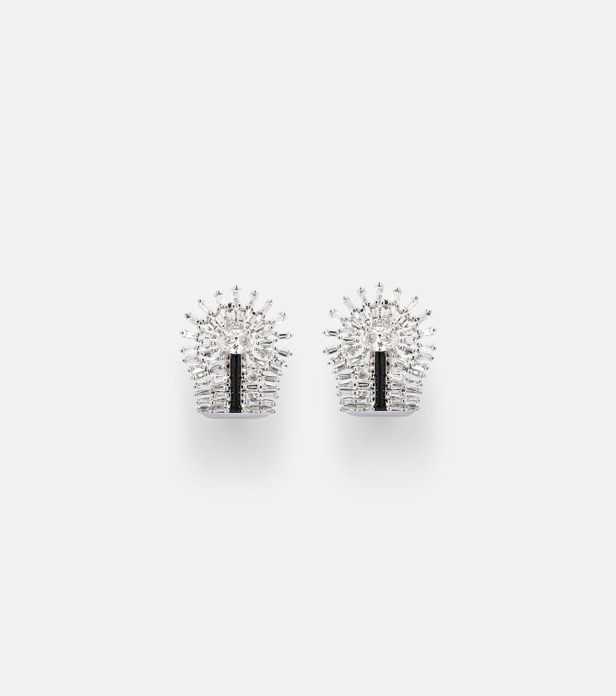Eyelash 18kt white gold earrings with diamonds