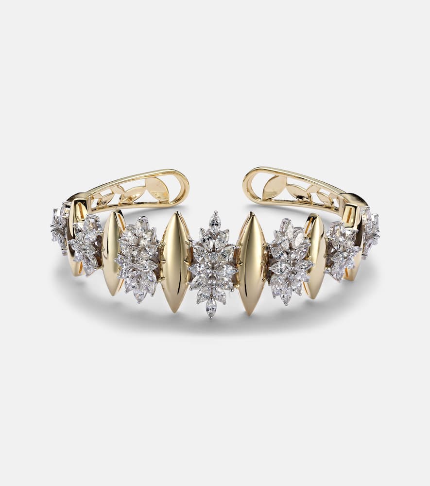 Golden Strada 18kt gold bangle with diamonds