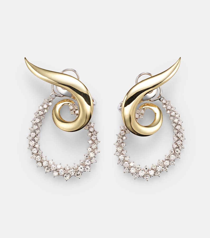 Golden Strada 18kt yellow and white gold drop earrings with diamonds