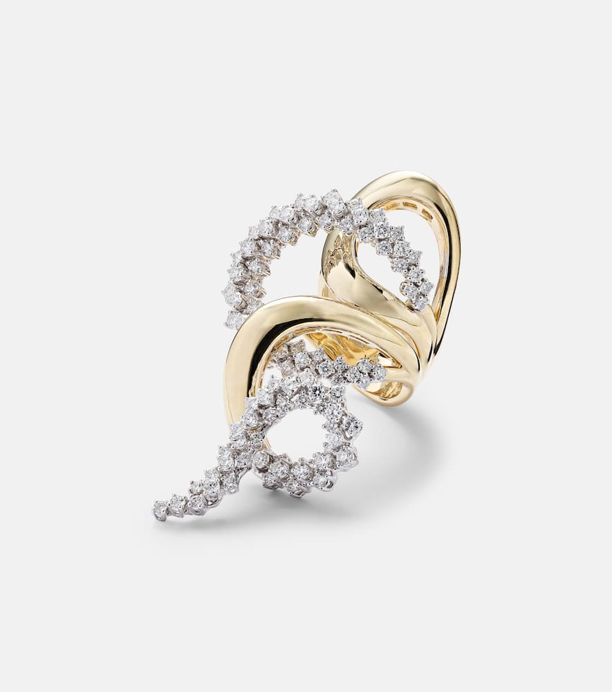Golden Strada 18kt gold and white gold ring with diamonds