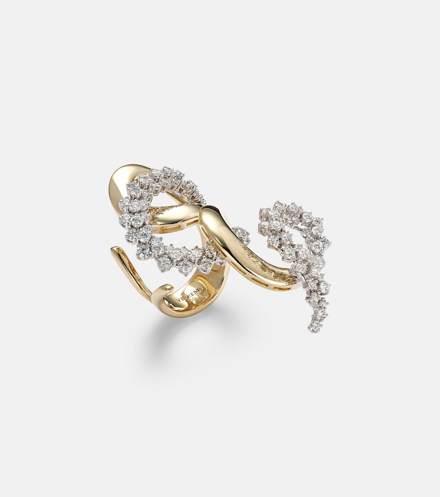 Golden Strada 18kt gold and white gold ring with diamonds