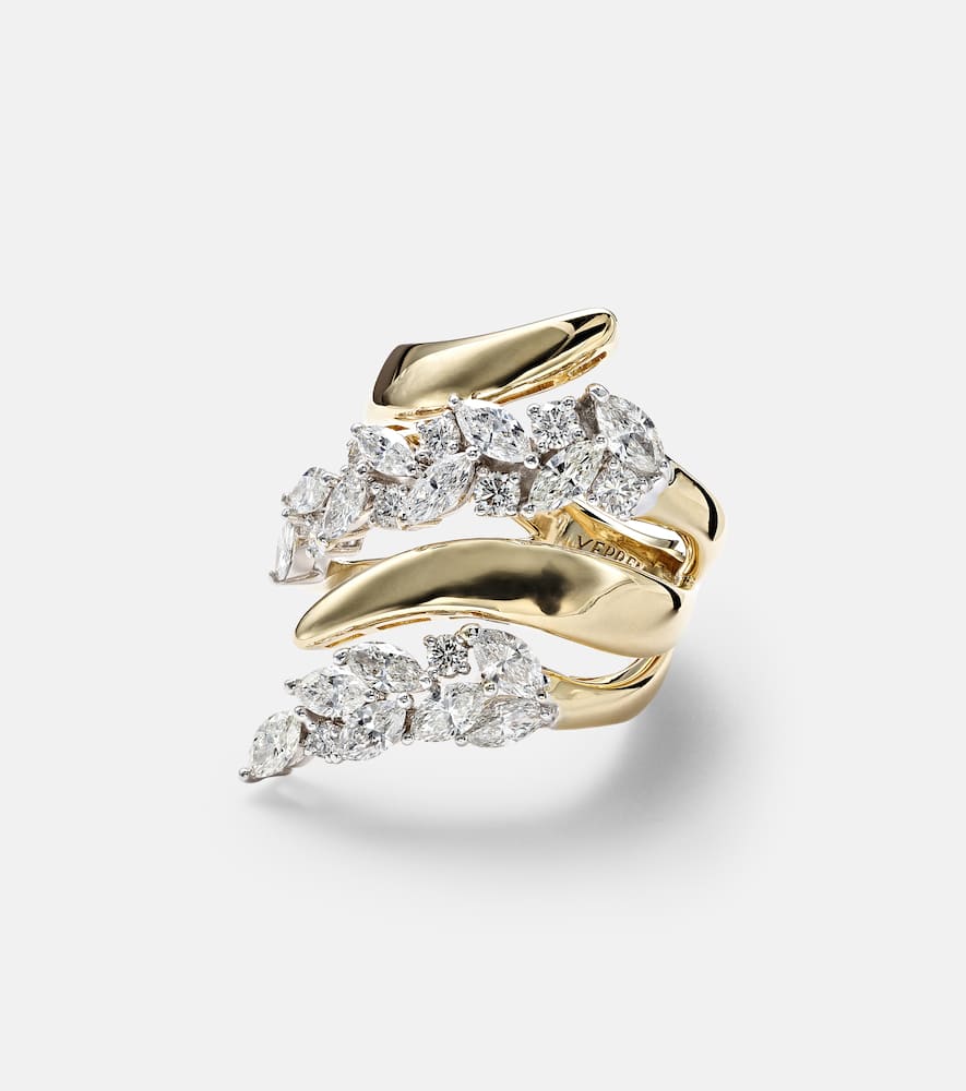 Golden Strada 18kt yellow gold and white gold ring with diamonds