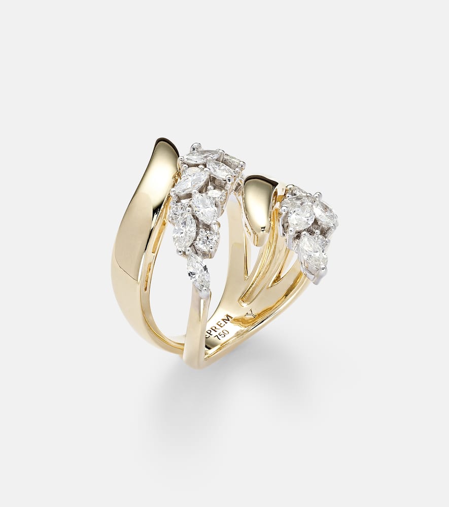 Golden Strada 18kt yellow gold and white gold ring with diamonds