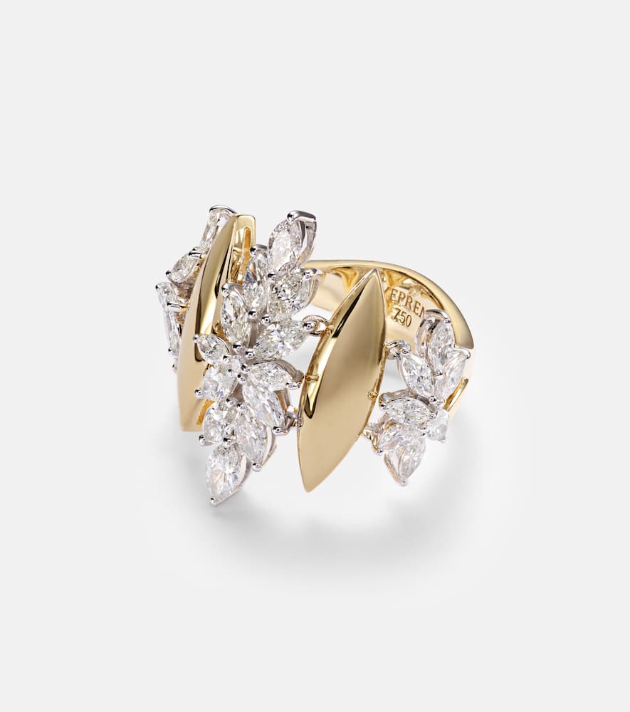 Golden Strada 18kt yellow gold and white gold with diamonds ring