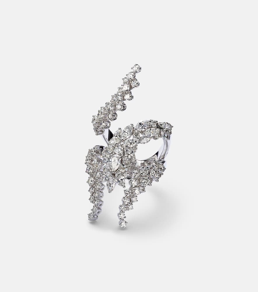 Y-Not 18kt white gold ring with diamonds