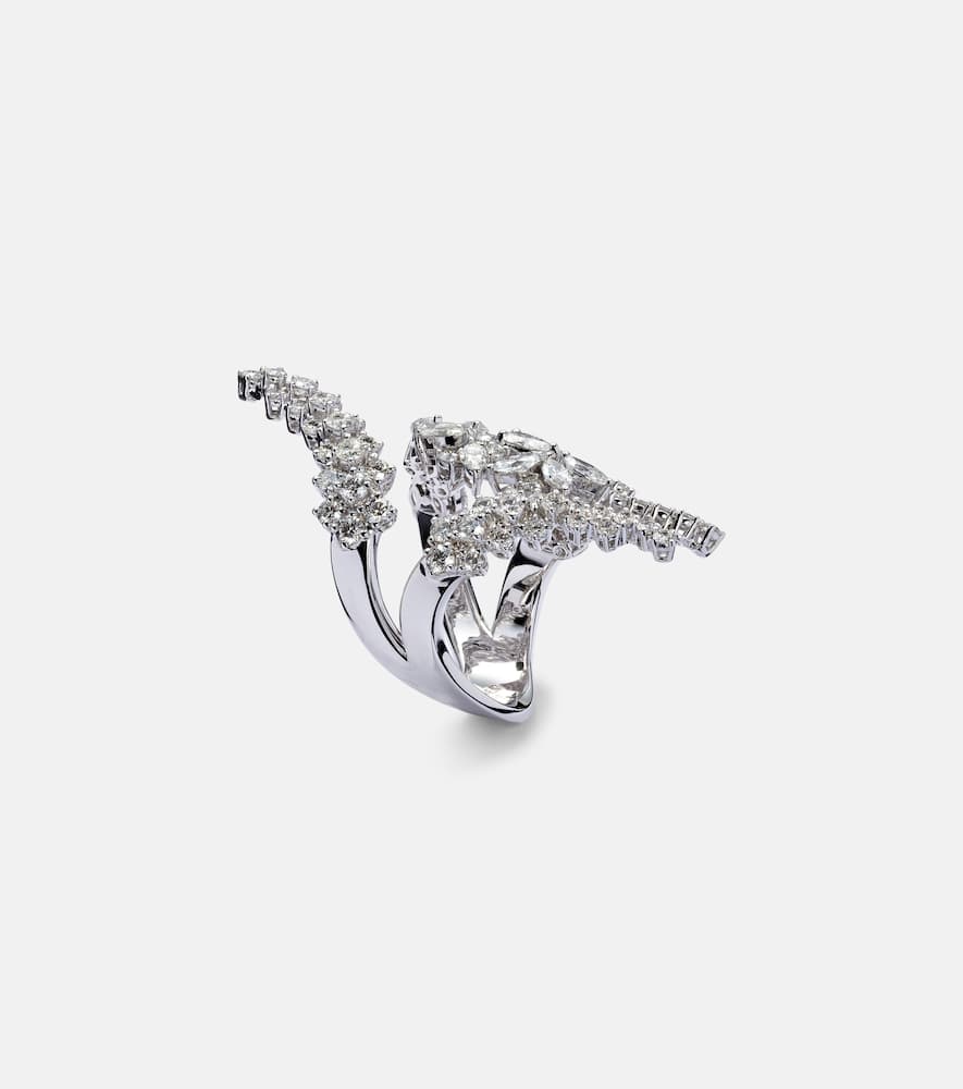 Y-Not 18kt white gold ring with diamonds