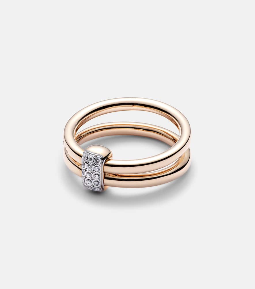 Together 18kt rose gold ring with diamonds