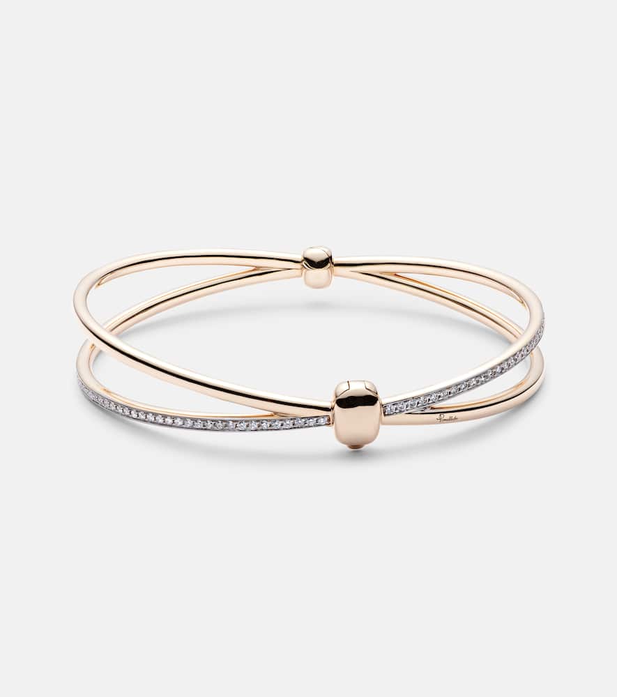 Together 18kt rose gold bangle with white diamonds