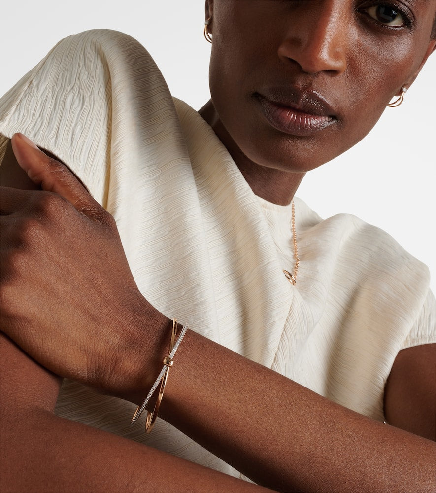 Together 18kt rose gold bangle with white diamonds