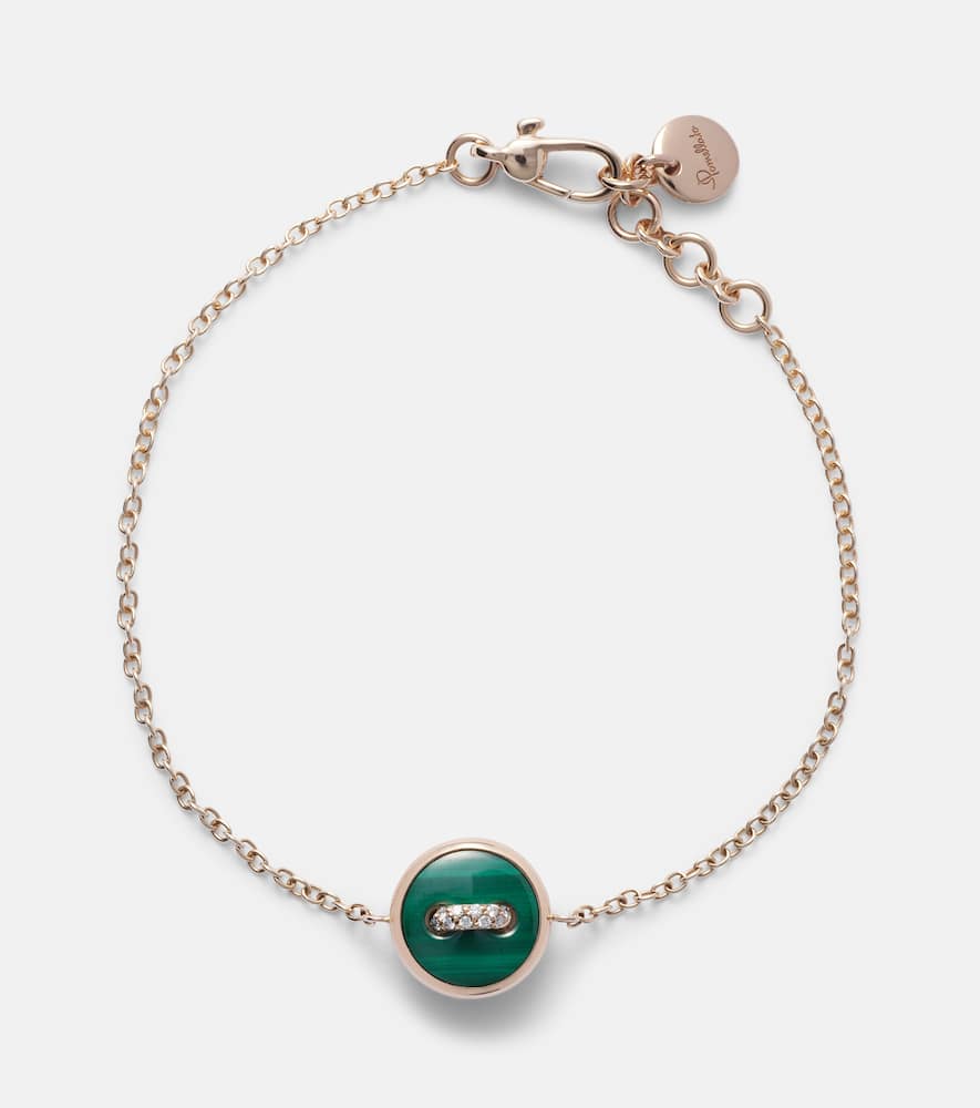 Pom Pom Dot 18kt rose gold chain bracelet with gemstones