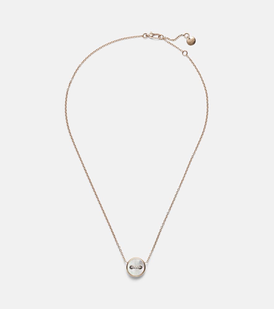Pom Pom Dot 18kt rose gold pendant necklace with mother-of-pearl and diamonds