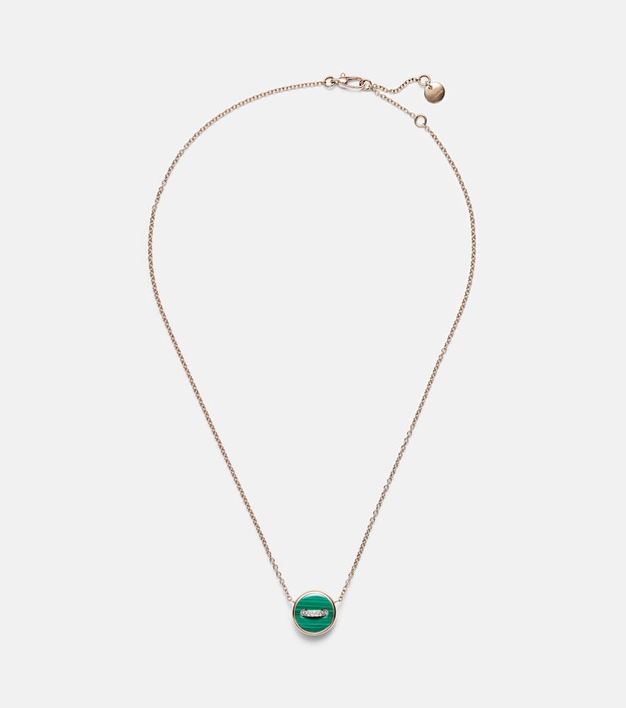 Pom Pom Dot 18kt rose gold pendant necklace with gemstones