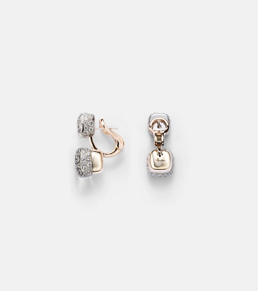 Nudo 18kt rose and white gold earrings with diamonds