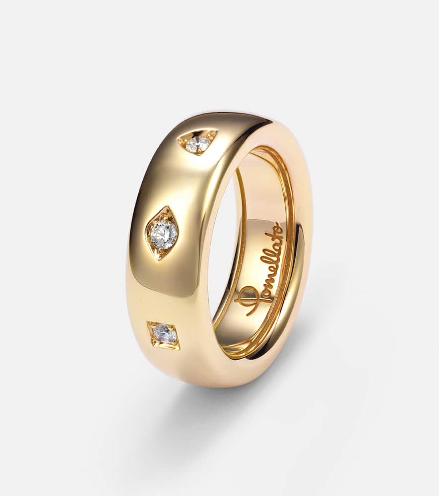 Iconica 18kt rose gold ring with diamonds