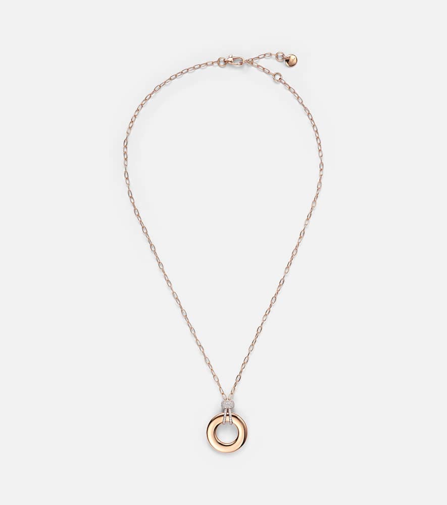 Iconica 18kt rose gold pendant necklace with diamonds