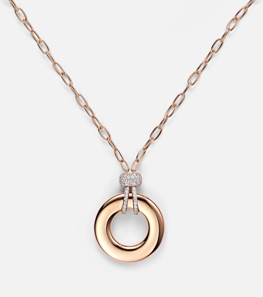 Iconica 18kt rose gold pendant necklace with diamonds
