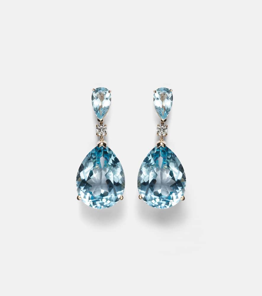 Sophia 14kt gold earrings with topaz and diamonds