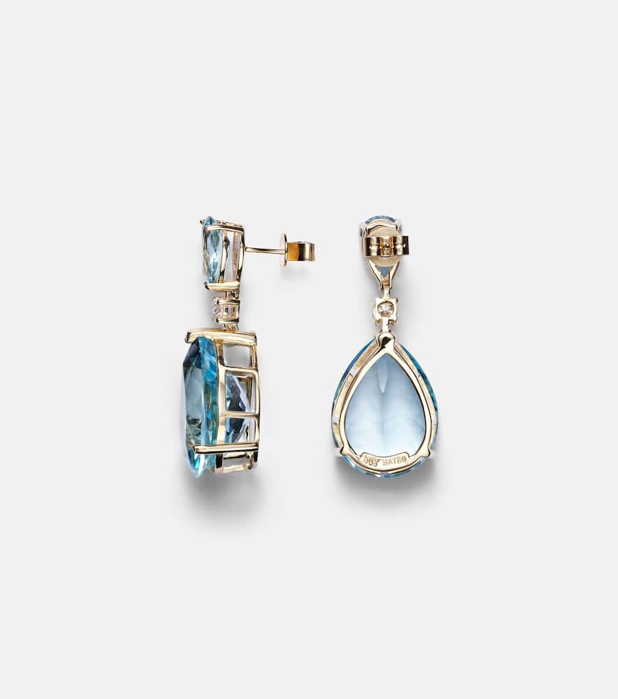 Sophia 14kt gold earrings with topaz and diamonds