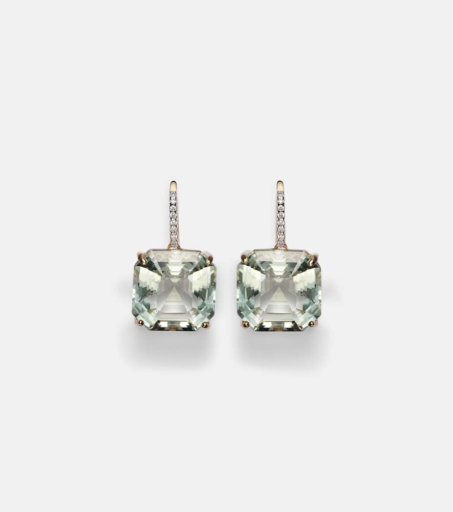 14kt gold earrings with amethysts and diamonds