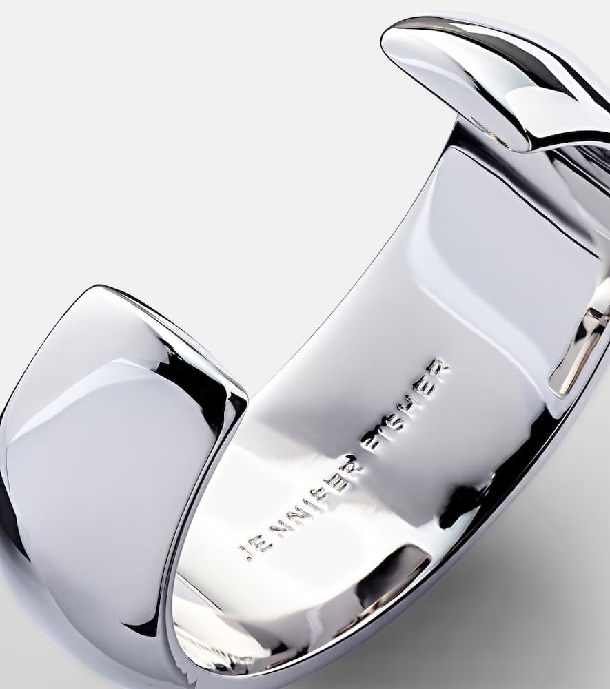 Puffy 10kt rhodium-plated brass cuff