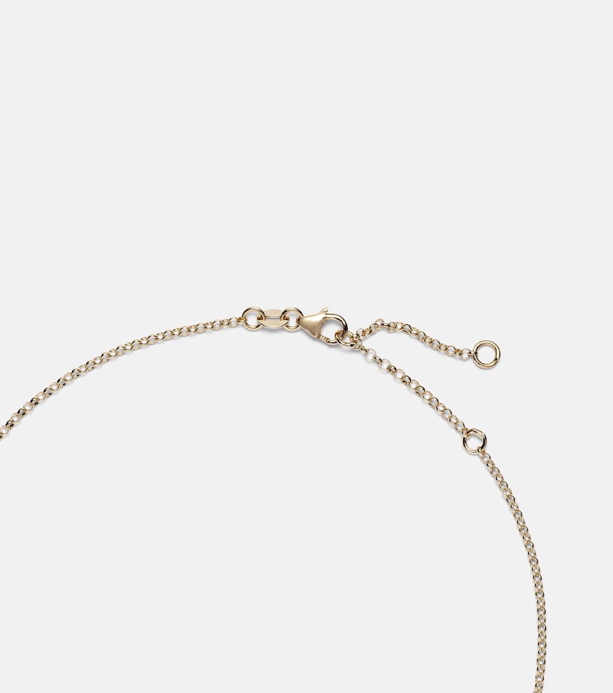 Pave Diamond Disk 18kt gold chain necklace with diamonds