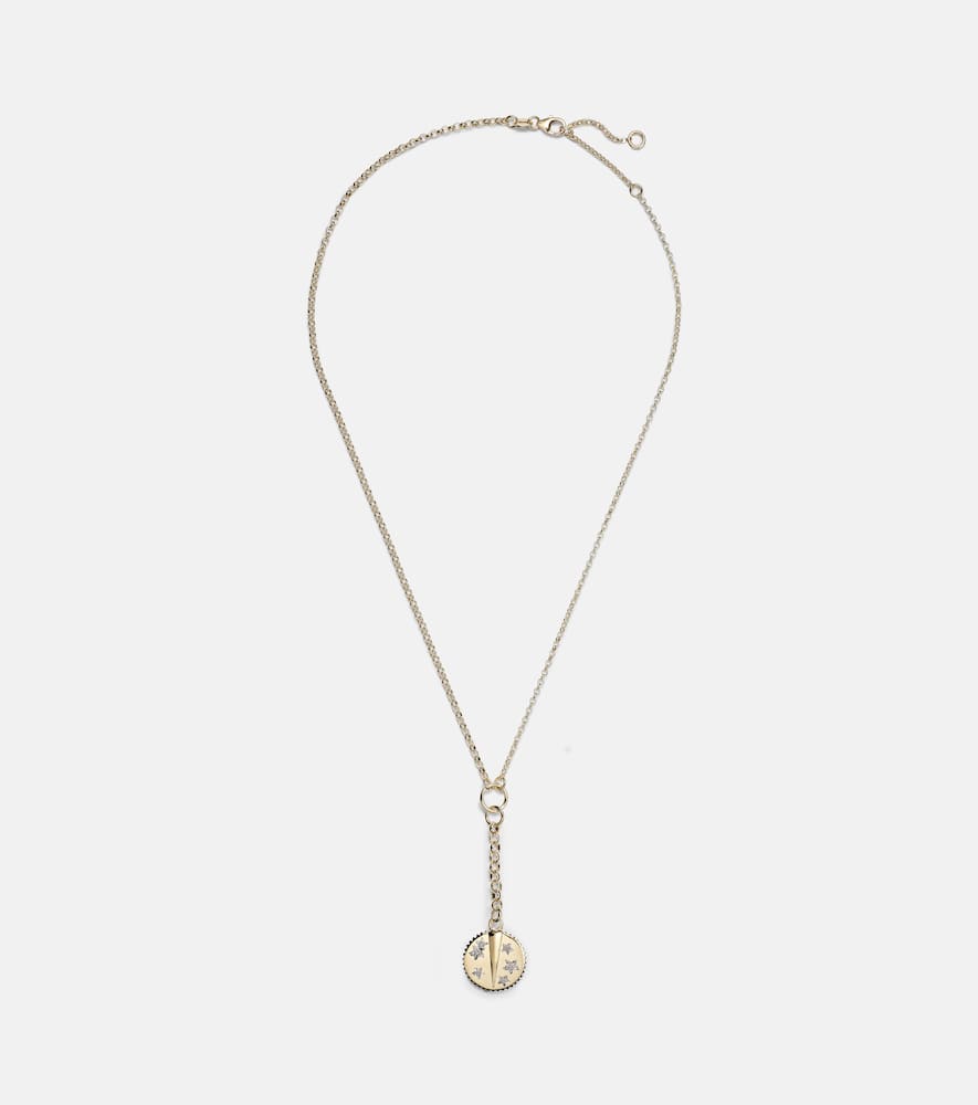 Resilience Small Mixed Belcher Extension 18kt gold chain necklace with diamonds