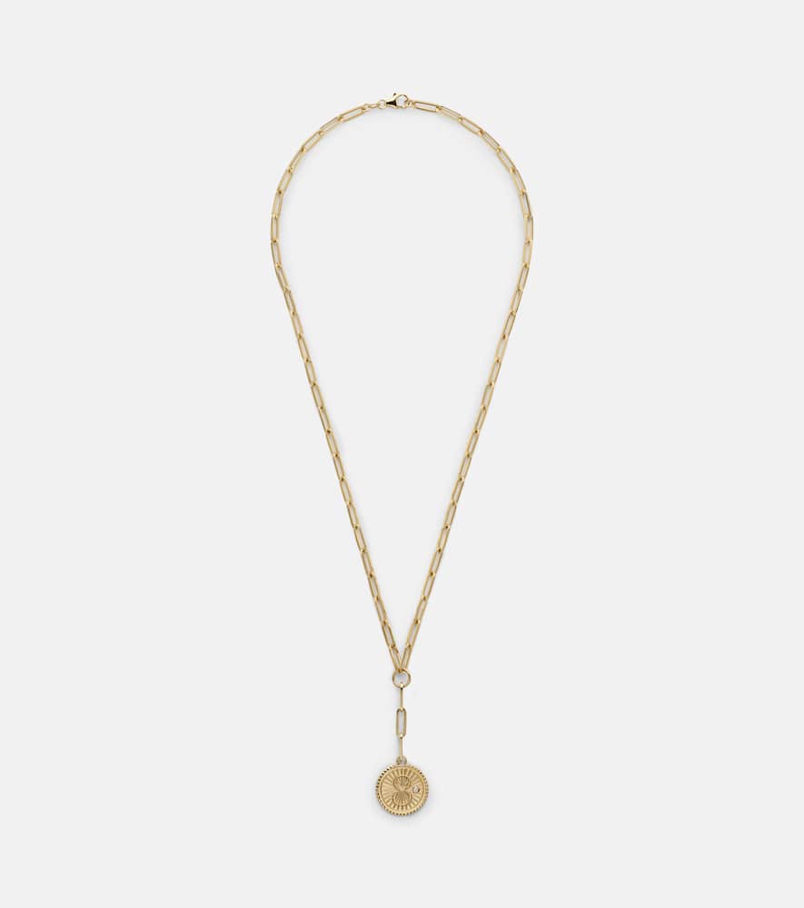 Karma Clip 18kt gold chain necklace with diamonds