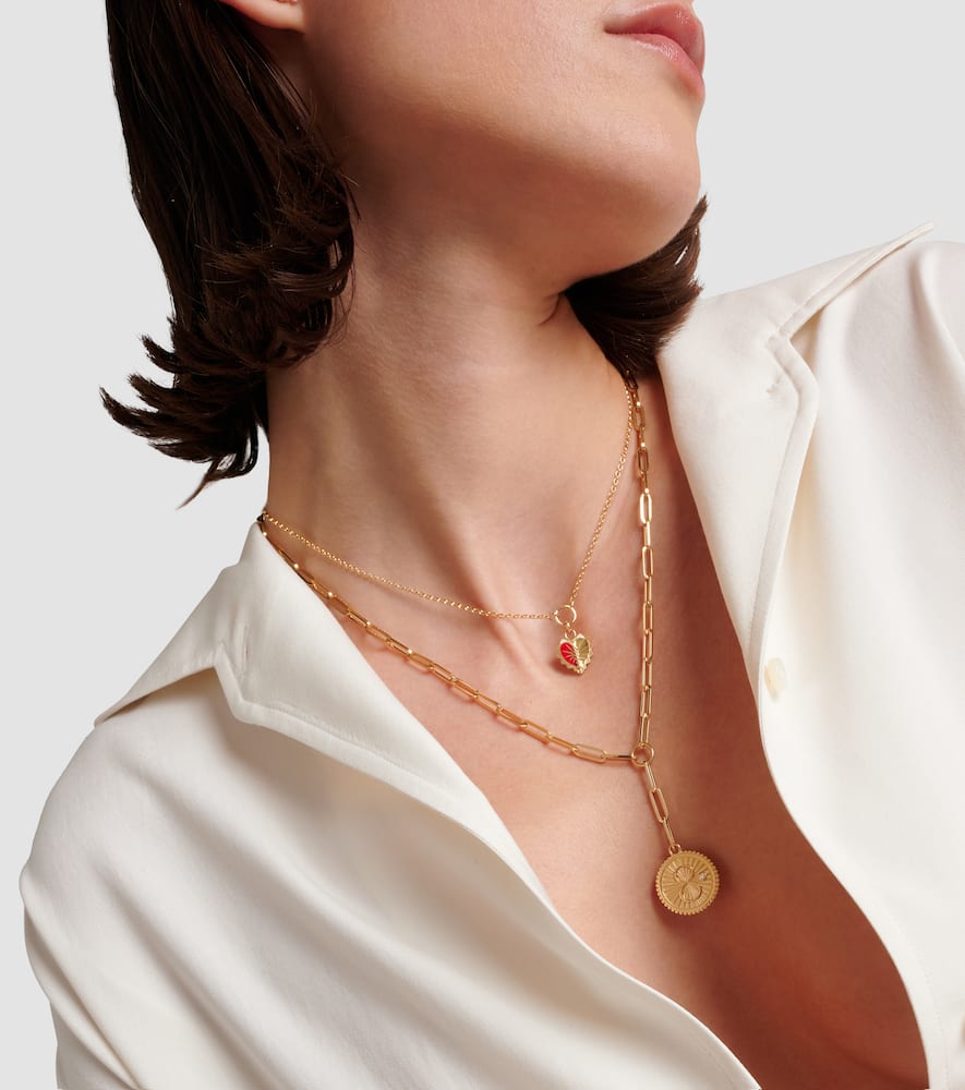 Karma Clip 18kt gold chain necklace with diamonds