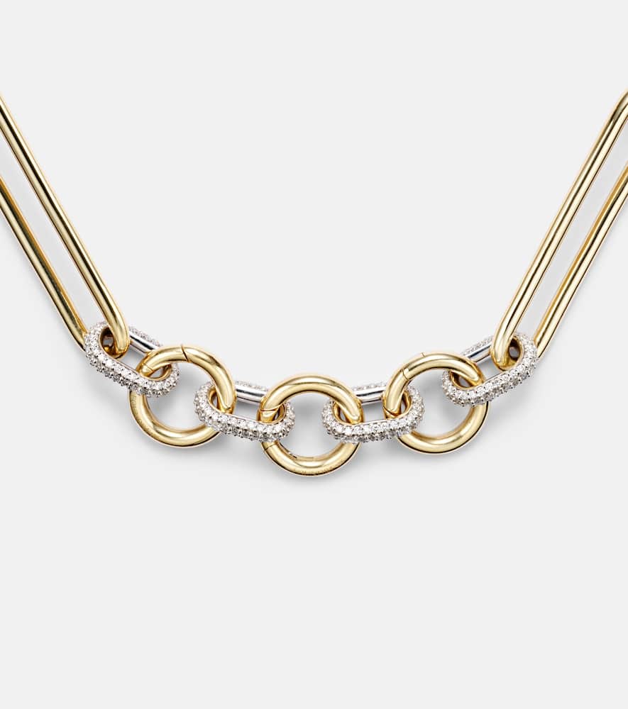 18kt gold chain necklace with diamonds
