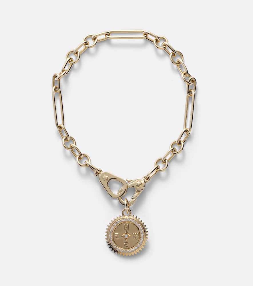 Internal Compass 18kt gold bracelet with diamonds