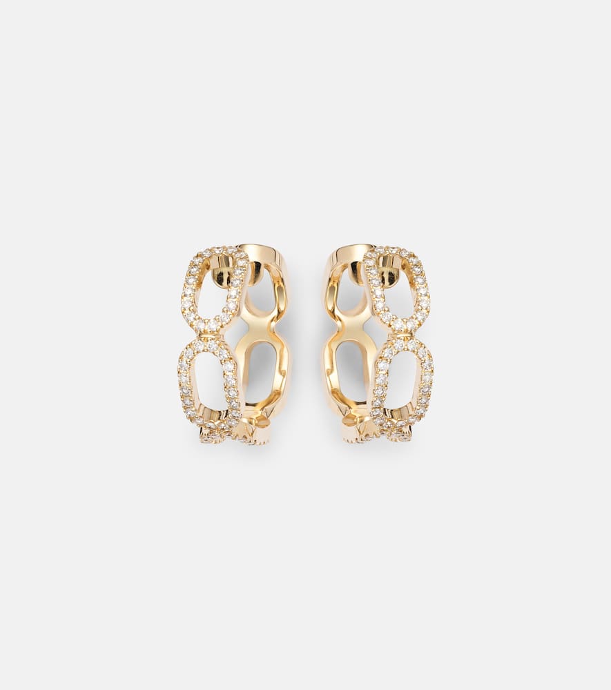 Link 18kt gold earrings with diamonds