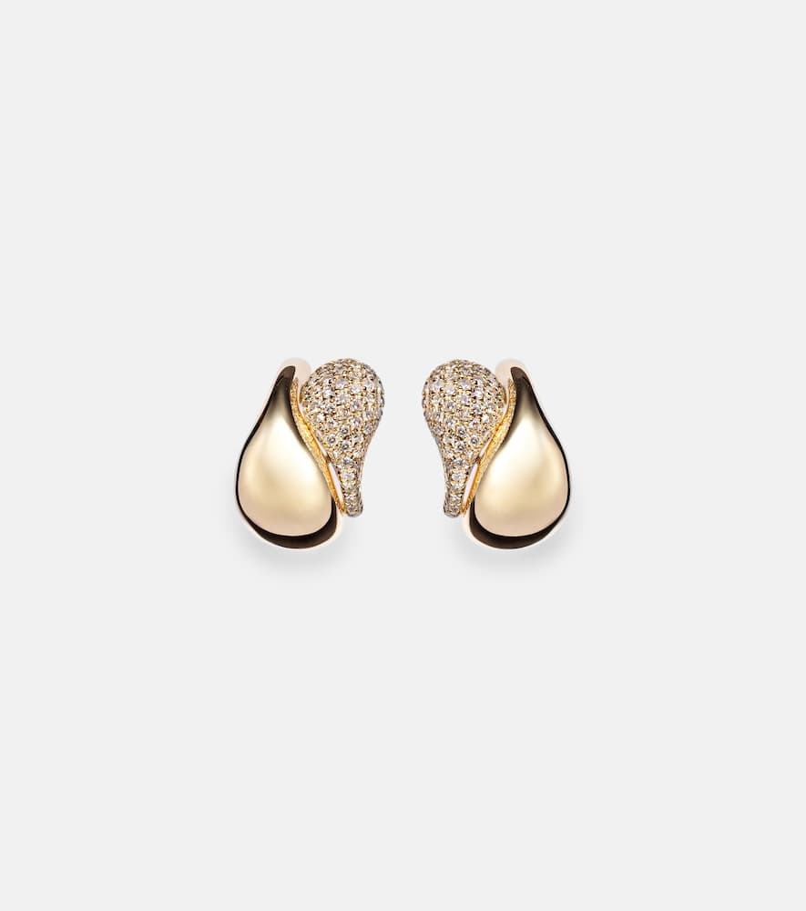 18kt gold earrings with diamonds